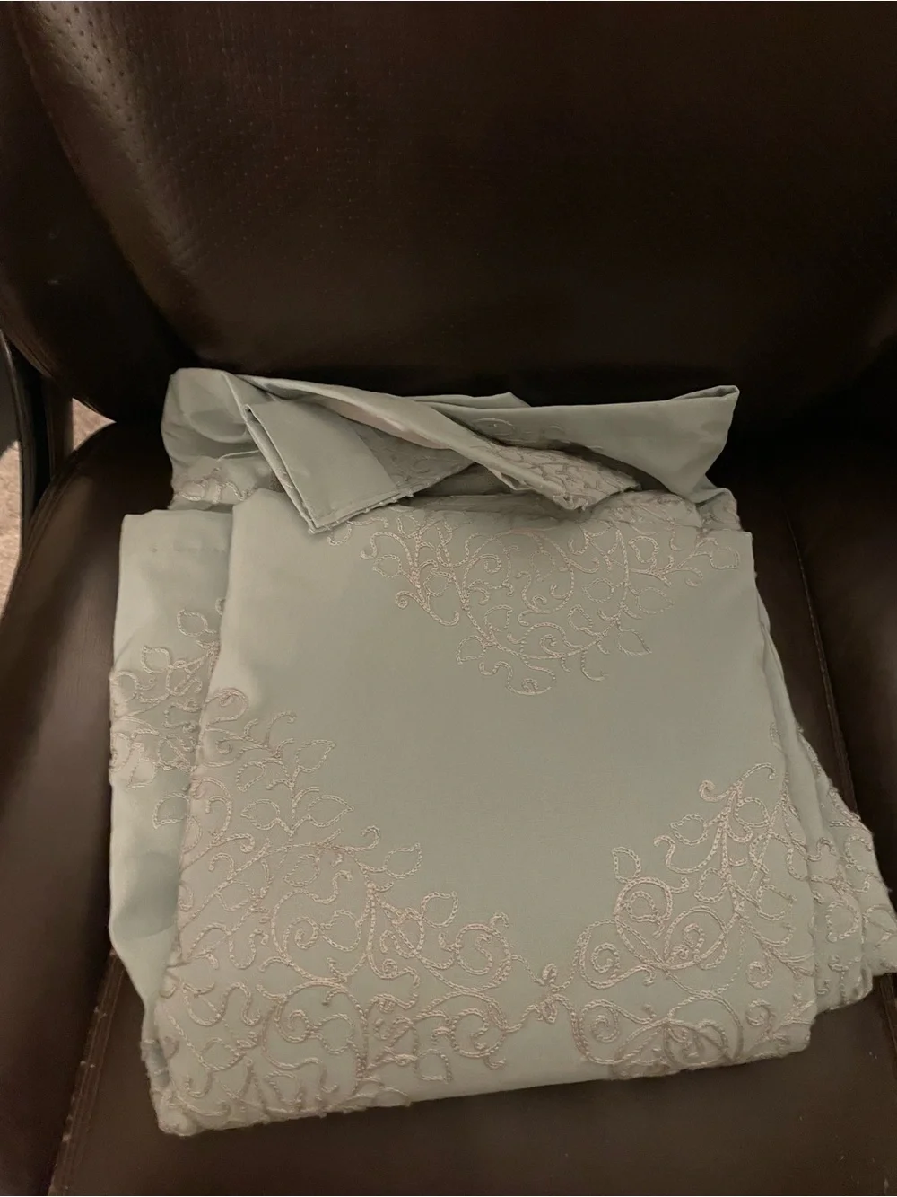 Elegant Sage Embroidered curtains - 4 panels
